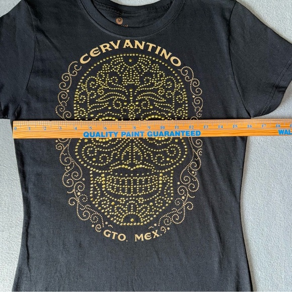 Karacool Cervantino Black T-Shirt with Gold Skull Design GTO MEX Medium - Picture 6 of 9